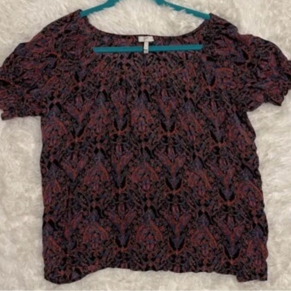 Joie Paisley Boho Blouse Fallcore‎ Artcore Designer Top Flowy Romantic Silk Sz L - Picture 5 of 12